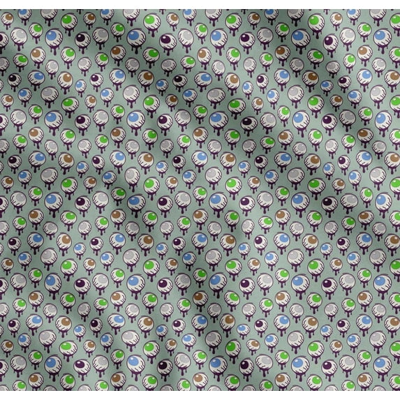 Soimoi Cotton Voile Fabric Bloody Eyes Halloween Decor Fabric Printed Yard 56 Inch Wide