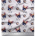 thumbnail image 1 of Soimoi Cotton Voile Fabric Boston Terrier Dog Printed Fabric 1 Yard 56 Inch Wide, 1 of 1