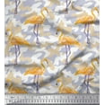 thumbnail image 1 of Soimoi Cotton Voile Fabric Camouflage Texture & Flamingo Bird Print Fabric by Yard 56 Inch Wide, 1 of 1