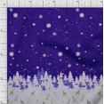thumbnail image 1 of Soimoi Cotton Voile Fabric Cedar Tree & Snowflake Panel Printed Fabric 1 Yard 42 Inch Wide, 1 of 3