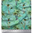 thumbnail image 1 of Soimoi Cotton Voile Fabric Check,Text & Coconut Tree Print Fabric by The Yard 56 Inch Wide, 1 of 1