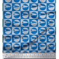 thumbnail image 1 of Soimoi Cotton Voile Fabric Circle & Airplane Transport Fabric Prints by Yard 56 Inch Wide, 1 of 1