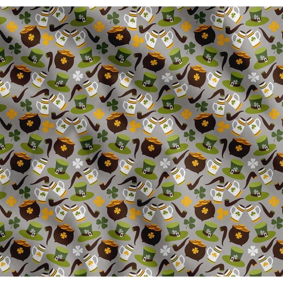 Soimoi Cotton Voile Fabric Coin Pot & Cups Print Sewing Fabric Yard 42 Inch Wide