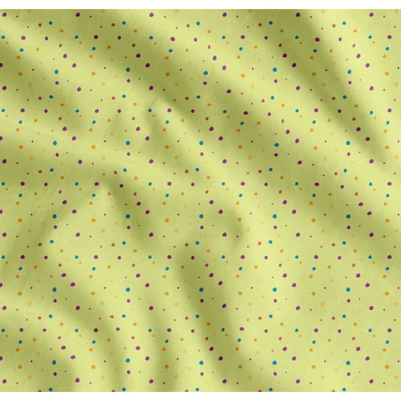 Soimoi Cotton Voile Fabric Colorful Dots Printed Fabric 1 Yard 42 Inch Wide