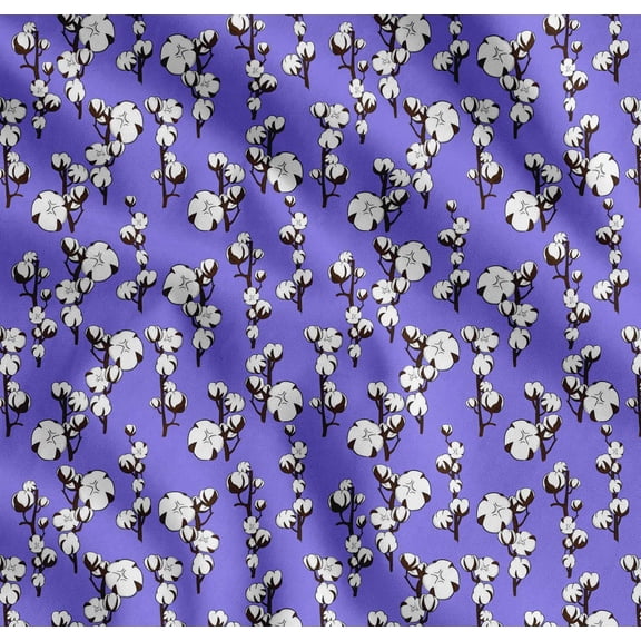 Soimoi Cotton Voile Fabric Cotton Ball Floral Print Sewing Fabric Yard 56 Inch Wide