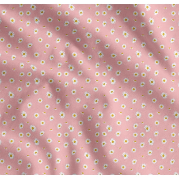 Soimoi Cotton Voile Fabric Daisy Shirting Fabric Prints by Yard 42 Inch Wide