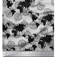 thumbnail image 1 of Soimoi Cotton Voile Fabric Direction Compass & World Map Decor Fabric Printed Yard 42 Inch Wide, 1 of 3