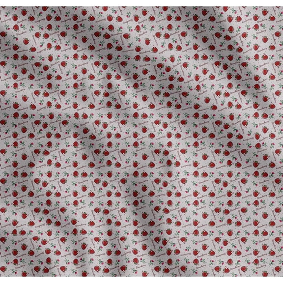 Soimoi Cotton Voile Fabric Dot,Floral & Strawberry Fruits Decor Fabric Printed Yard 42 Inch Wide