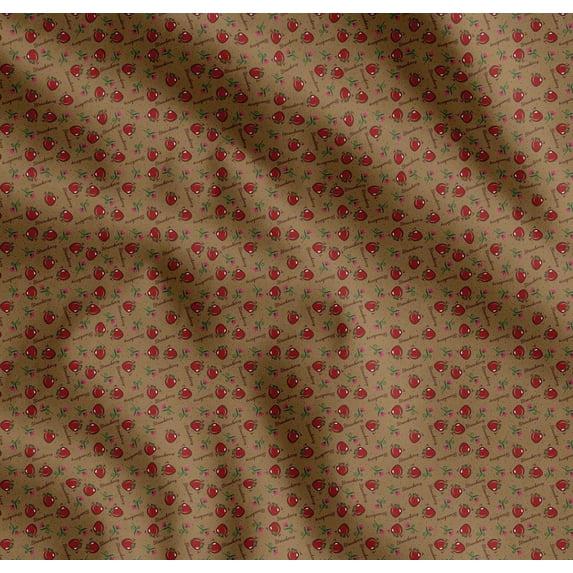 Soimoi Cotton Voile Fabric Dot,Floral & Strawberry Fruits Decor Fabric Printed Yard 56 Inch Wide