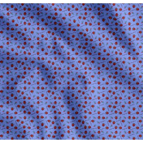 Soimoi Cotton Voile Fabric Dot,Floral & Strawberry Fruits Print Fabric by The Yard 42 Inch Wide