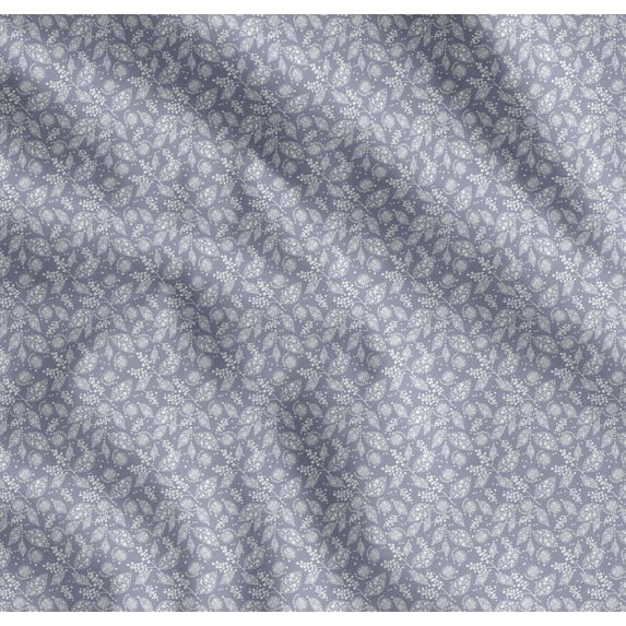 Soimoi Cotton Voile Fabric Dot & Leaves Print Fabric by The Yard 56 Inch Wide