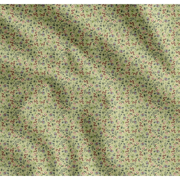 Soimoi Cotton Voile Fabric Earthworm,Fruit & Insect Print Sewing Fabric Yard 42 Inch Wide