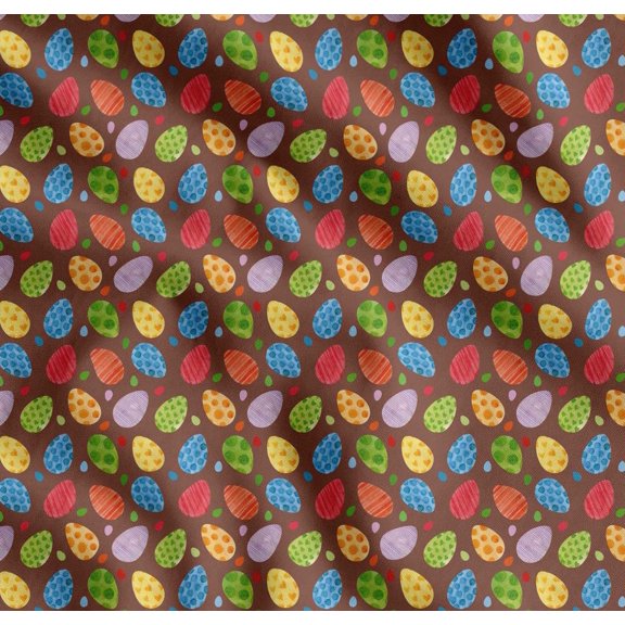 Soimoi Cotton Voile Fabric Egg Easter Decor Fabric Printed Yard 42 Inch Wide