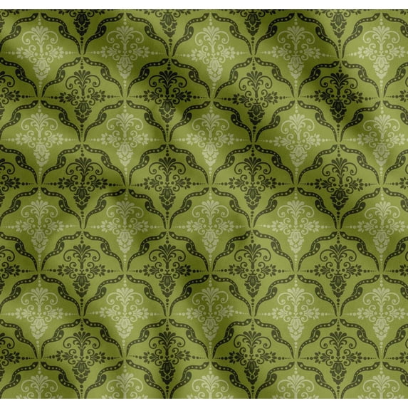 Soimoi Cotton Voile Fabric Filigree Damask Print Fabric by the Yard 56 Inch Wide