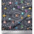 thumbnail image 1 of Soimoi Cotton Voile Fabric Fish,Shell & Starfish Ocean Print Fabric by The Yard 42 Inch Wide, 1 of 1