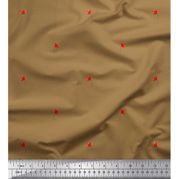 Soimoi Cotton Voile Fabric Floral Clip Art Print Fabric by the Yard 56 Inch Wide