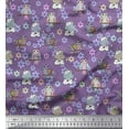 thumbnail image 1 of Soimoi Cotton Voile Fabric Floral,Owl & Cow Cartoon Print Fabric by The Yard 42 Inch Wide, 1 of 1