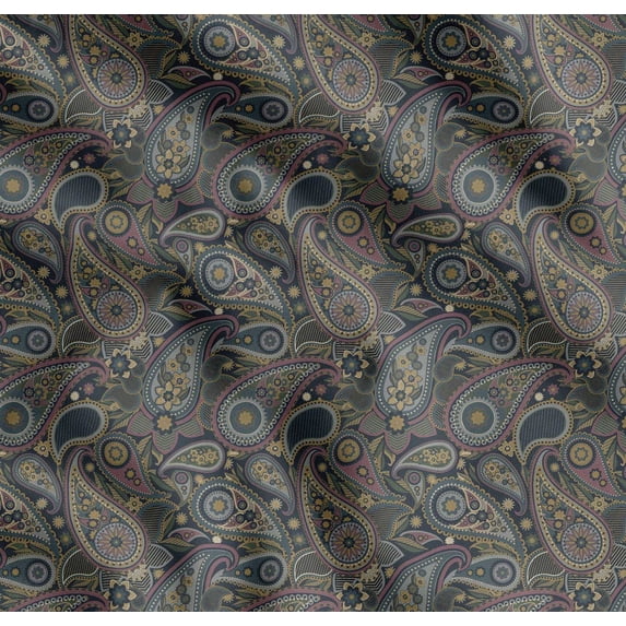 Soimoi Cotton Voile Fabric Floral & Paisley Fabric Prints by Yard 56 Inch Wide