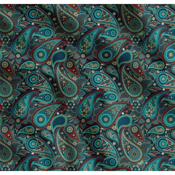 Soimoi Cotton Voile Fabric Floral & Paisley Fabric Prints by Yard 56 Inch Wide