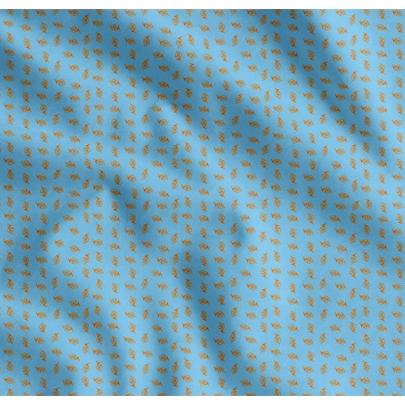 Soimoi Cotton Voile Fabric French Horn Musical Instrument Print Fabric by The Yard 56 Inch Wide