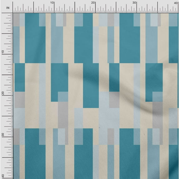 Soimoi Cotton Voile Fabric Geometric Panel Print Fabric by The Yard 42 Inch Wide
