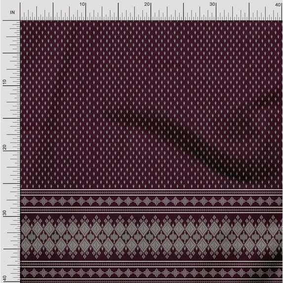 Soimoi Cotton Voile Fabric Geometric Panel Print Fabric by Yard 42 Inch Wide