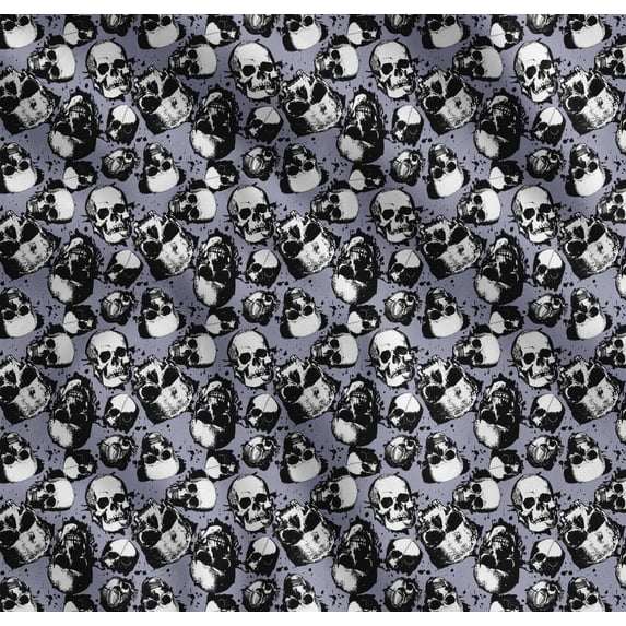 Soimoi Cotton Voile Fabric Horror Skull Halloween Decor Fabric Printed Yard 42 Inch Wide