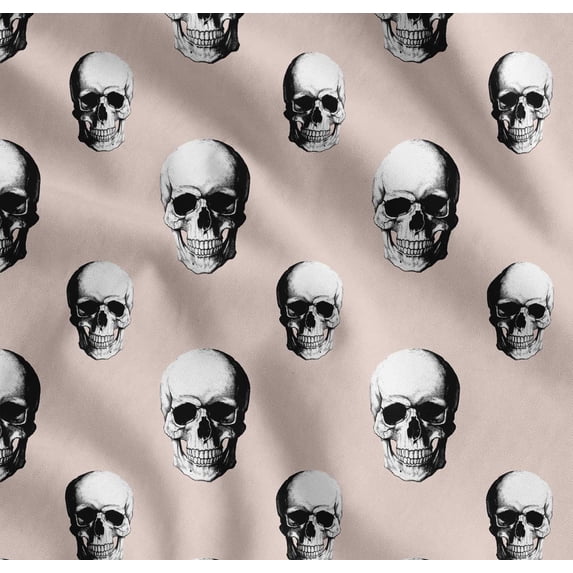 Soimoi Cotton Voile Fabric Horror Skull Halloween Fabric Prints by Yard 56 Inch Wide