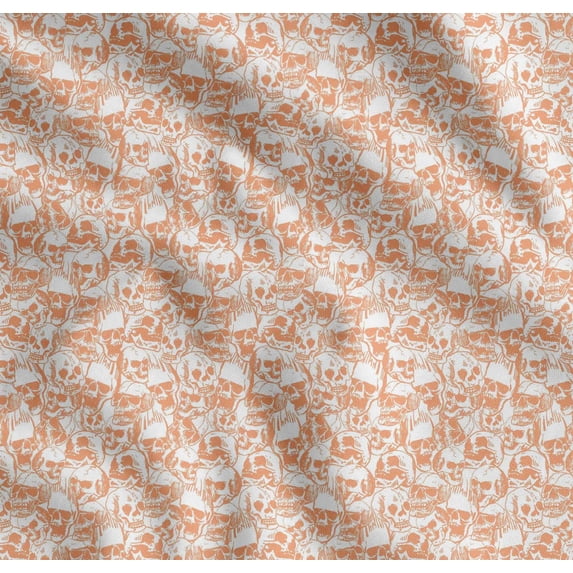 Soimoi Cotton Voile Fabric Horror Skull Halloween Printed Craft Fabric by The Yard 42 Inch Wide