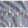 thumbnail image 1 of Soimoi Cotton Voile Fabric King & Angel Watercolor Printed Fabric 1 Yard 56 Inch Wide, 1 of 7