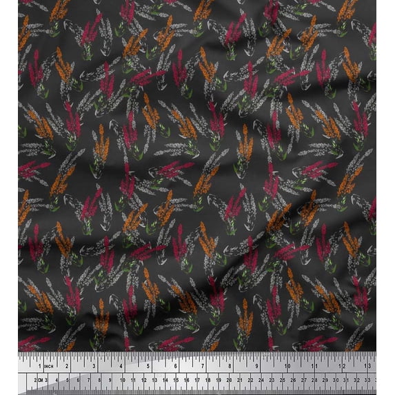 Soimoi Cotton Voile Fabric Lavender Floral Print Fabric by Yard 42 Inch Wide