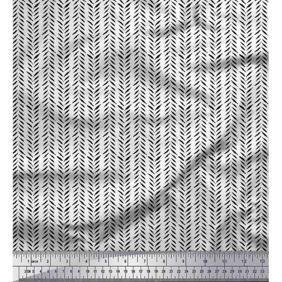 Soimoi Cotton Voile Fabric Leaves Block Print Fabric by The Yard 42 Inch Wide