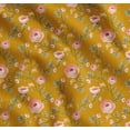 thumbnail image 1 of Soimoi Cotton Voile Fabric Leaves & Camellias Floral Fabric Prints by Yard 56 Inch Wide, 1 of 7