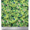 thumbnail image 1 of Soimoi Cotton Voile Fabric Leaves,Floral & Black Berries Fruits Print Fabric by Yard 56 Inch Wide, 1 of 1
