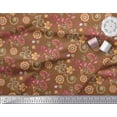thumbnail image 1 of Soimoi Cotton Voile Fabric Leaves & Floral Clip Art Printed Craft Fabric by the Yard 42 Inch Wide, 1 of 3