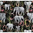 thumbnail image 1 of Soimoi Cotton Voile Fabric Leaves,Floral Wreath & Elephant Jungle Print Fabric by the Yard 56 Inch Wide, 1 of 7