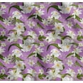 thumbnail image 1 of Soimoi Cotton Voile Fabric Leaves & Lily Floral Printed Fabric 1 Yard 56 Inch Wide, 1 of 7