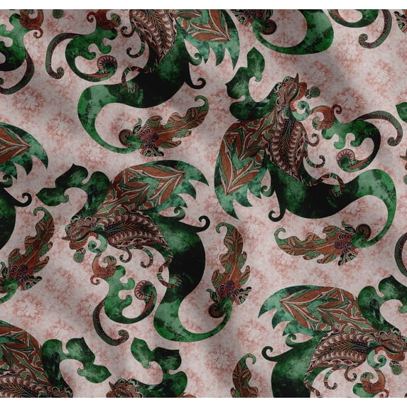 Soimoi Cotton Voile Fabric Leaves Paisley Decor Fabric Printed Yard 42 Inch Wide