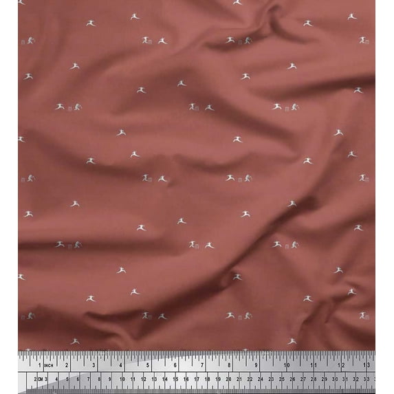 Soimoi Cotton Voile Fabric Men & Cricket Stumps Shirting Print Fabric by Yard 56 Inch Wide