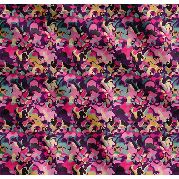Soimoi Cotton Voile Fabric Multicolor Texture Printed Craft Fabric by the Yard 42 Inch Wide