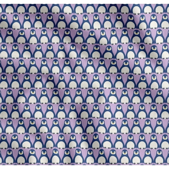 Soimoi Cotton Voile Fabric Penguin Ocean Printed Fabric 1 Yard 42 Inch Wide