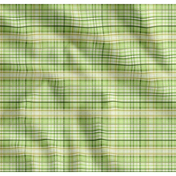 Soimoi Cotton Voile Fabric Plaid Check Print Sewing Fabric Yard 42 Inch Wide