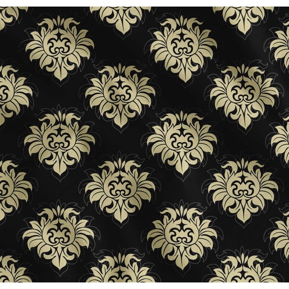 Soimoi Cotton Voile Fabric Seamless Baroque Damask Print Fabric by the Yard 56 Inch Wide
