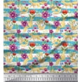 thumbnail image 1 of Soimoi Cotton Voile Fabric Stripe,Floral & Fox Animal Print Fabric by the Yard 56 Inch Wide, 1 of 1