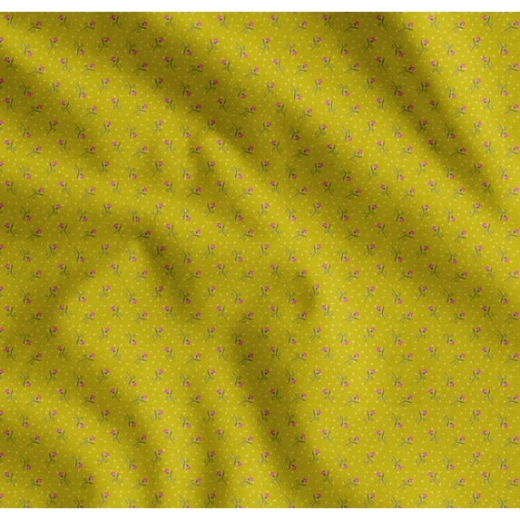 Soimoi Cotton Voile Fabric Swirl,Triangle & Floral Artistic Printed Fabric 1 Yard 42 Inch Wide