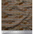 thumbnail image 1 of Soimoi Cotton Voile Fabric Text & Chocolate Food Fabric Prints by Yard 42 Inch Wide, 1 of 3