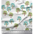 thumbnail image 1 of Soimoi Cotton Voile Fabric Tree Block Printed Fabric 1 Yard 42 Inch Wide, 1 of 1
