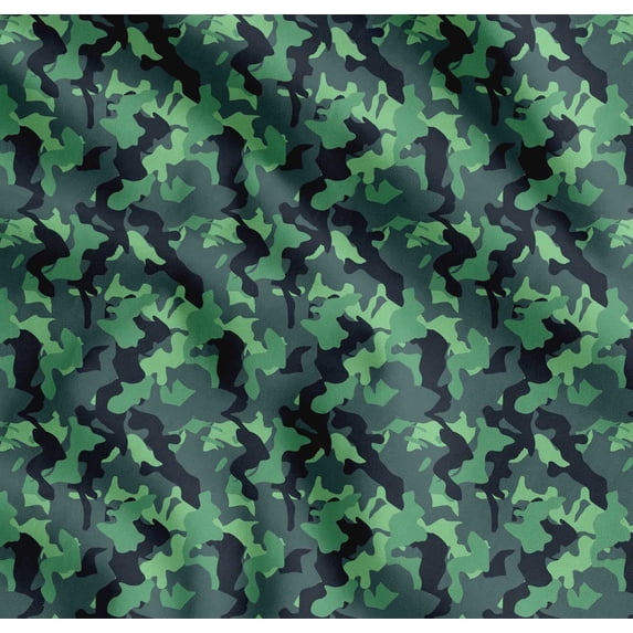 Soimoi Cotton Voile Fabric Two Tone Camouflage Decor Fabric Printed Yard 42 Inch Wide