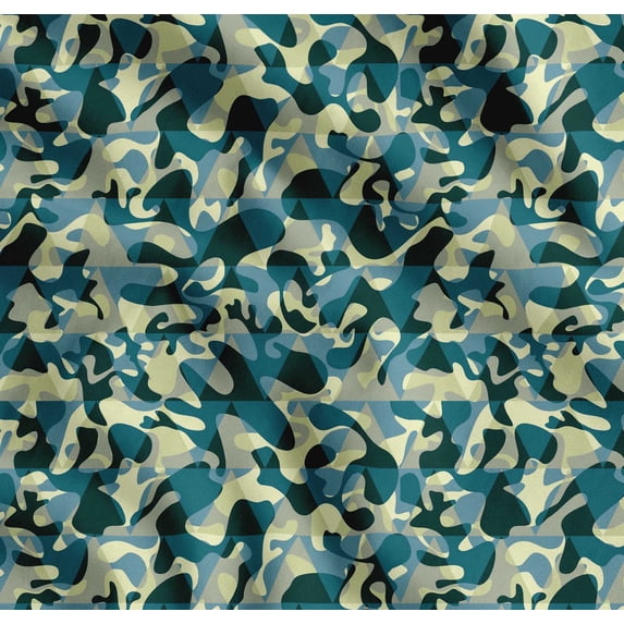 Soimoi Cotton Voile Fabric Two Tone Camouflage Fabric Prints by Yard 56 Inch Wide