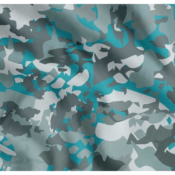 Soimoi Cotton Voile Fabric Two Tone Camouflage Printed Fabric 1 Yard 56 Inch Wide